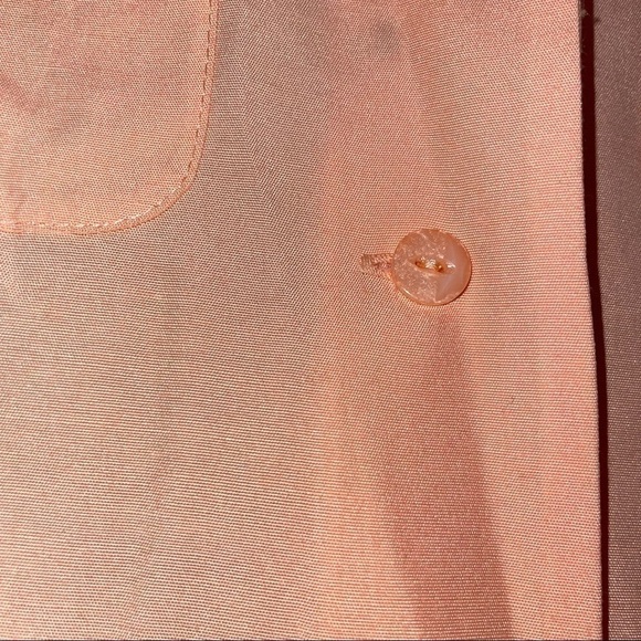 Karen Scott Shirt Blouse Short Sleeve Button Up Notched Collar Top Shoulder Pads - Picture 3 of 10